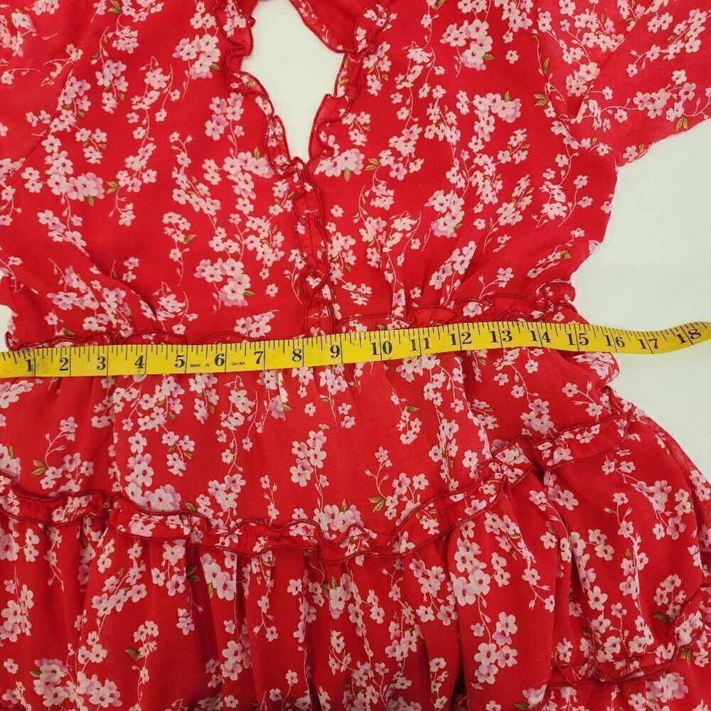 Floral Red Mini Dress - Picture 5 of 10